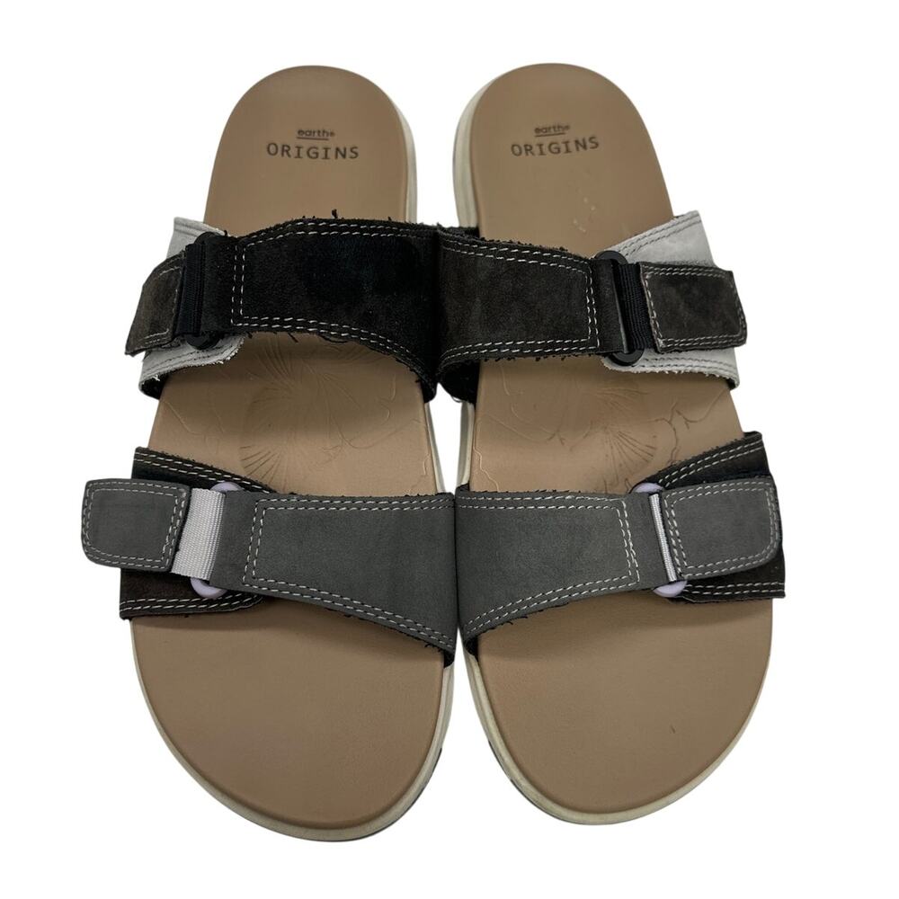 Earth Origins Vesper Women's Slide Comfort Sandals Suede Leather 11 Adjustable